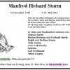 Sturm Manfred Richard 1943-2016 Todesanzeige